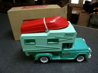 60 ' s No.  5433 Buddy l Camper Truck with Boat BOXED 2
