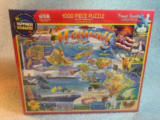 1000 Piece Puzzle " Hawaii The Aloha State " 24 " X 30 " White Mountain