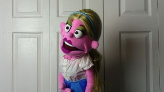 Professional " Pink Blonde " Muppet - Style Ventriloquist Puppet