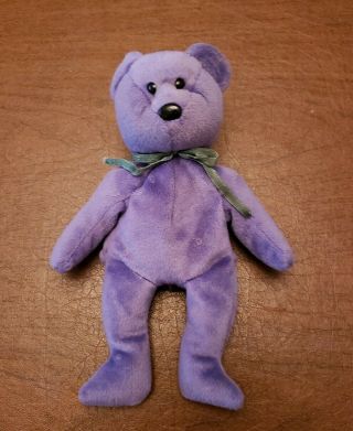 Ty Beanie Baby Violet Face Teddy Bear & Lace