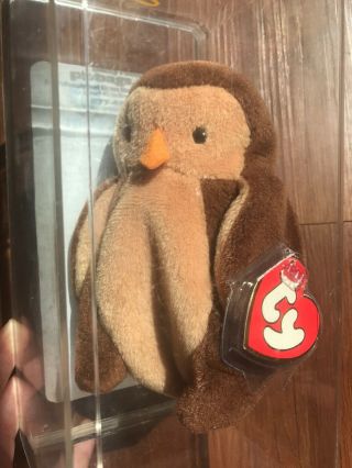 Authenticated Ty Beanie Baby Hoot 3rd/2nd Gen Mwmt