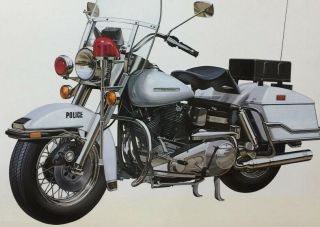 Tamiya 1/6 Scale Harley - Davidson Police Bike Unassembled Very Rare From Japan 4o