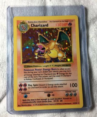 Charizard Shadowless Holo 1999 Base Set Pokemon Card 4/102