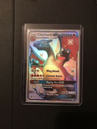 Shining Charizard GX SV49 Holographic Card Pokemon Hidden Fates RARE 3