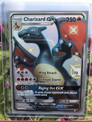 Shining Charizard GX SV49 Holographic Card Pokemon Hidden Fates RARE 8