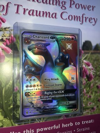 Shining Charizard GX SV49 Holographic Card Pokemon Hidden Fates RARE 9