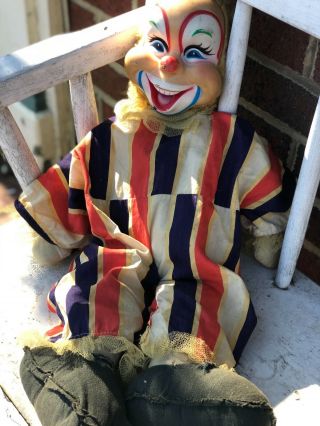 Vintage Rushton Rubber Face Clown Doll Stuffed HARD TO FIND VINTAGE CIRCUS 2
