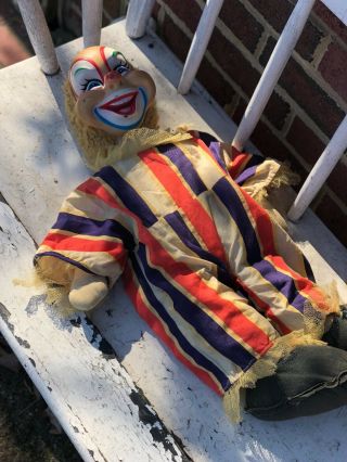 Vintage Rushton Rubber Face Clown Doll Stuffed HARD TO FIND VINTAGE CIRCUS 3