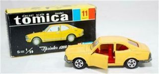 Tomy Tomica - 11,  Toyota Sprinter Sl,  Yellow,  Red Int,  Made In Hong Kong Bb002