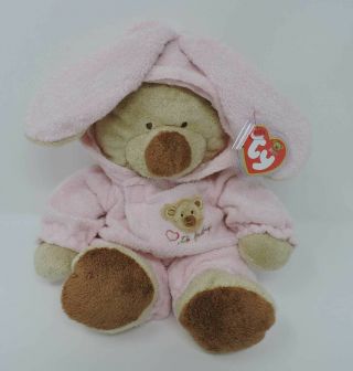 Baby Ty Pluffies Pj Pink Bear Bunny Removable Pajamas Plush Love To Baby 12 "