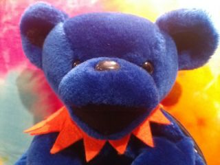 Steven Smith Grateful Dead Plush Bear Backpack,  Blue with Orange Collar 2