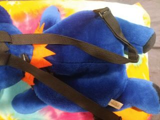 Steven Smith Grateful Dead Plush Bear Backpack,  Blue with Orange Collar 5