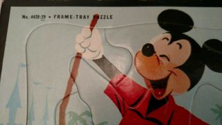 2 Whitman 1956 DISNEYLAND Mickey Mouse Christmas & Adventureland Tray Puzzles 3