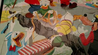 2 Whitman 1956 DISNEYLAND Mickey Mouse Christmas & Adventureland Tray Puzzles 4