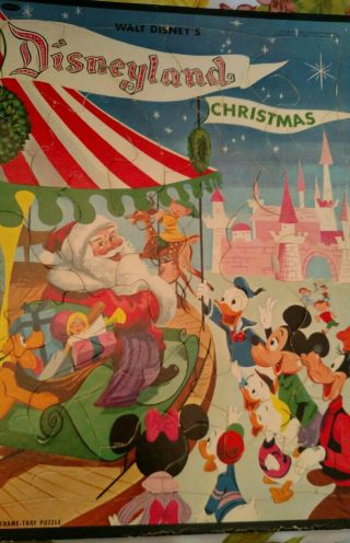 2 Whitman 1956 DISNEYLAND Mickey Mouse Christmas & Adventureland Tray Puzzles 5