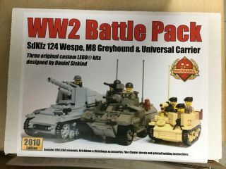 Lego Brickmania Ww2 Battle Pack Sdkfz 124 Wespe M8 Greyhound Universal Carrier