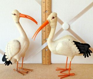 Two Vintage Steiff Wool Felt Storks - An Elusive Adebar Duo