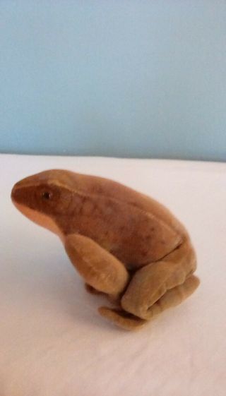 Steiff Froggy Frog Felt Circa 1953 Six Inches Pin In Foot Only