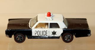 Dte 1969 Hot Wheels Redline 6269 Bl/wh Custom Police Cruiser W/opaque Dome Lt