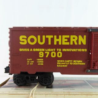 Lionel 6 - 9700 Southern Boxcar Brown with Yellow Lettering Prototype Box 7