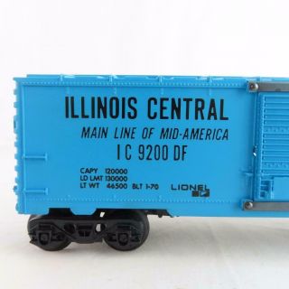 Lionel 6 - 9200 MPC Illinois Central Boxcar Blue w Black Lettering 10