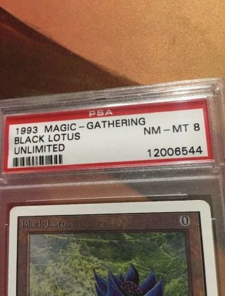 Black Lotus Unlimited Edition Mtg Magic the Gathering PSA 8 12