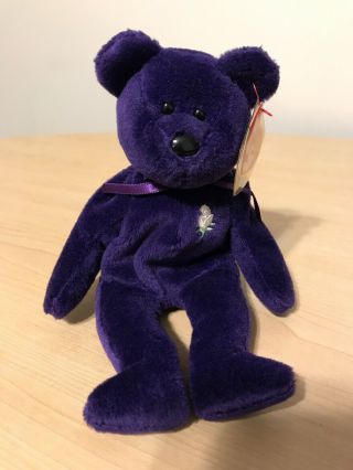 Ty Princess (diana) Beanie Baby,  1st Edition? Pvc Pellets Made In Indonesia