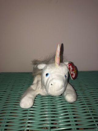 Ty Mystic Beanie Baby Brown Horn P.  V.  C.  Pellets & Tush Tag Error (u.  S.  A) -