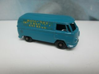 Matchbox/ Lesney 34a Volkswagen Microvan Blue / BLACK Plastic Wheels 2