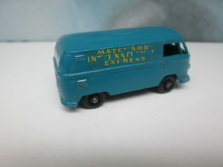 Matchbox/ Lesney 34a Volkswagen Microvan Blue / BLACK Plastic Wheels 4