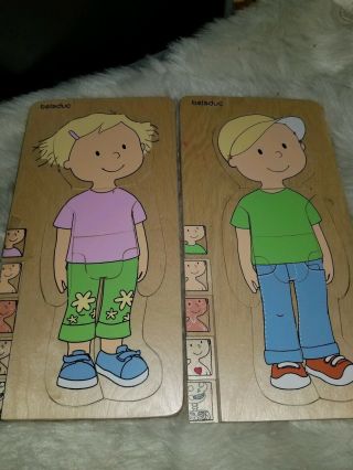 Beleduc Learn Your Body 5 - Layer Wooden Puzzle Boy & Girl