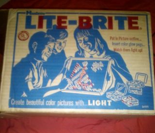 Vtg 60s - 70s Hasbro Lite - Brite Light Bright Toy Art Game W/ Pegs