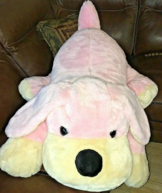 Fao Schwarz Large Jumbo Plush Penelope Pink Puppy Dog Stuffed Animal Toy 40 