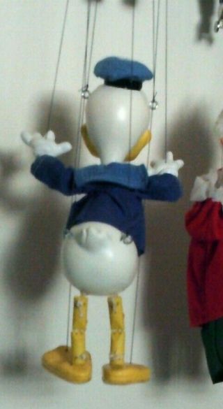 PELHAM PUPPETS RARE DONALD DUCK MARIONETTE W/KNOTTED LEGS S.  E.  OUTFIT 6