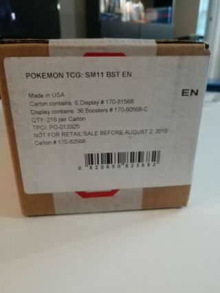 Pokemon Unified Minds Booster Box Case
