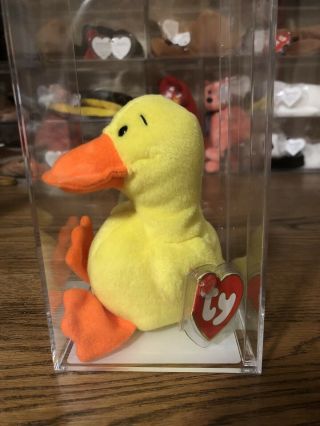 Authenticated Ty Beanie Baby Quackers The Duck 3rd Gen Mwmt - Museum Quality