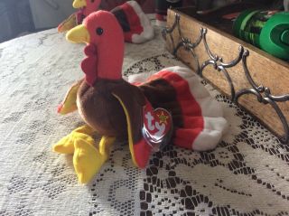 1996 Gobbles Ty Beanie Baby With Tags Pvc Pellets Nwt