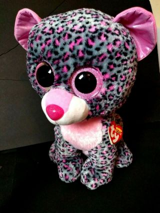 Ty Beanie Boos Large Tasha Leopard Cat Plush 16 Inch Stuffed Toy Justice Jumbo