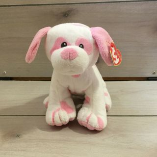 A106 Ty Pluffies Pink Baby Pups Puppy Dog Plush 10 " Stuffed Toy Lovey