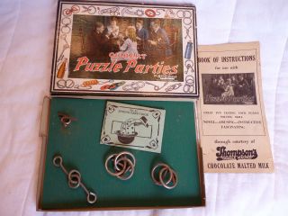 5 Antique A.  C.  Gilbert Puzzle Parties With Boxes,  Asst.  of s 1,  2 & 3 3
