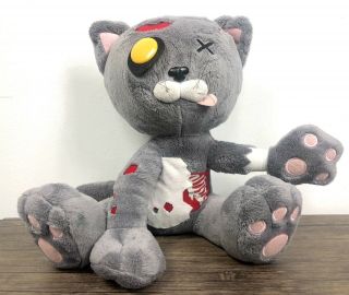 Mega Death Creepy Cuddlers Zombie Cat Plush 12” Grey