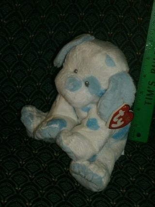 Ty Pluffies 8 " Baby Pups (blue) Sewn Eyes Mwmt Retired Rare Tylux 2014