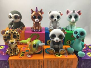 2019 Set Of 8 Ty Mini Boo Series 4 Hand Painted Collectible Vinyl Figurines