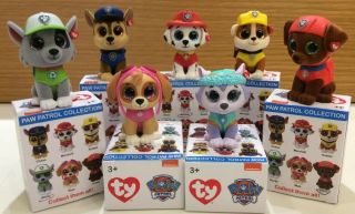 Ty Mini Boos Paw Patrol - You Get 1 Each Of 7 W/ Chaser Everest (14.  95 Value)