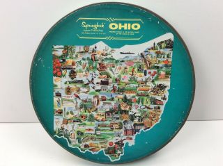 Vintage 1969 Springbok State Map Contour Jigsaw Puzzle Ohio Pzl5007 Complete
