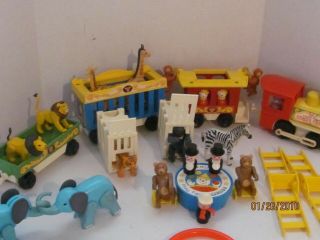 Vintage Fisher Price Little People Play Family Circus Train