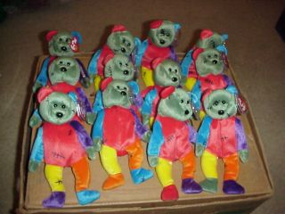 (1) Dozen) Ty Frankenteddy Halloween Bears Birthday Oct 31,  2001 Mwmt