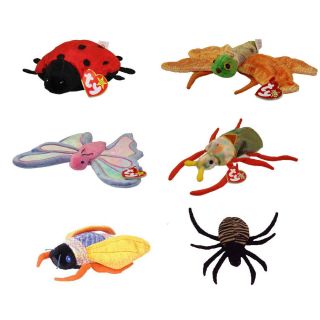 Ty Beanie Babies - Bugs (set Of 6) (flitter,  Glow,  Lucky,  Scurry,  Spinner, )