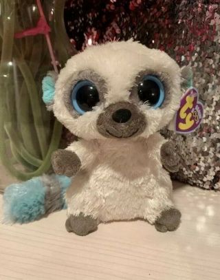 Cleo Ty Beanie Boo Rare Lemur Uk Exclusive 6” With Tags Not Bush Baby