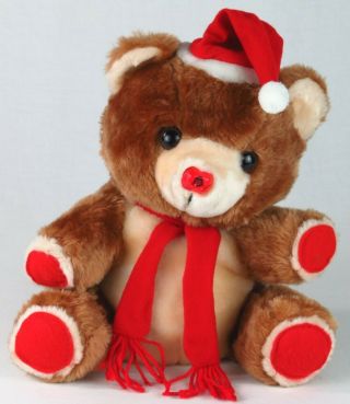 House Of Lloyd Plush Teddy Bear Musical Vintage Christmas Stuffed Animal Toy 13 "
